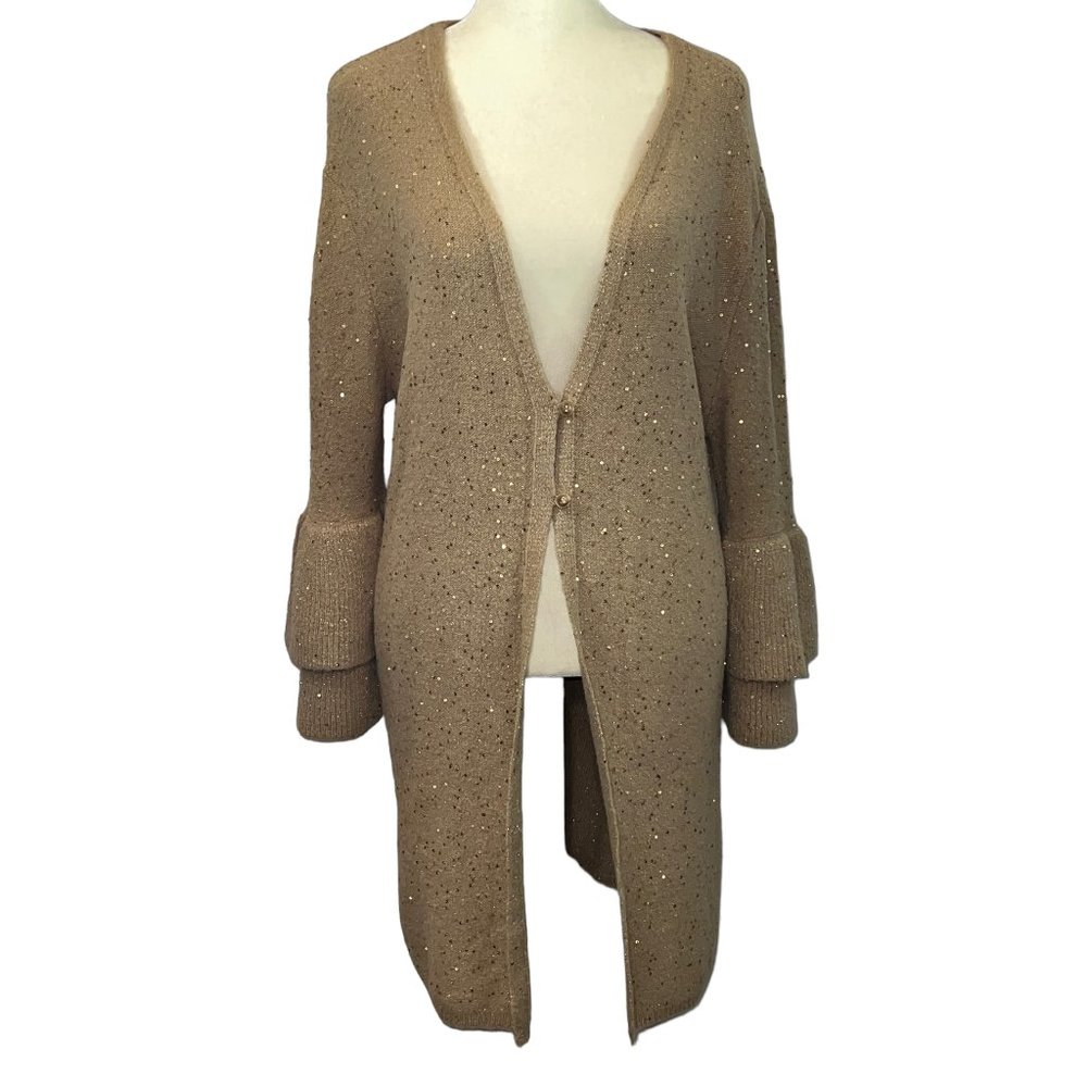 Like New Muche Et Muchette Camel & Gold Cardigan O/S